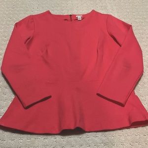 J Crew peplum long sleeve top size xs